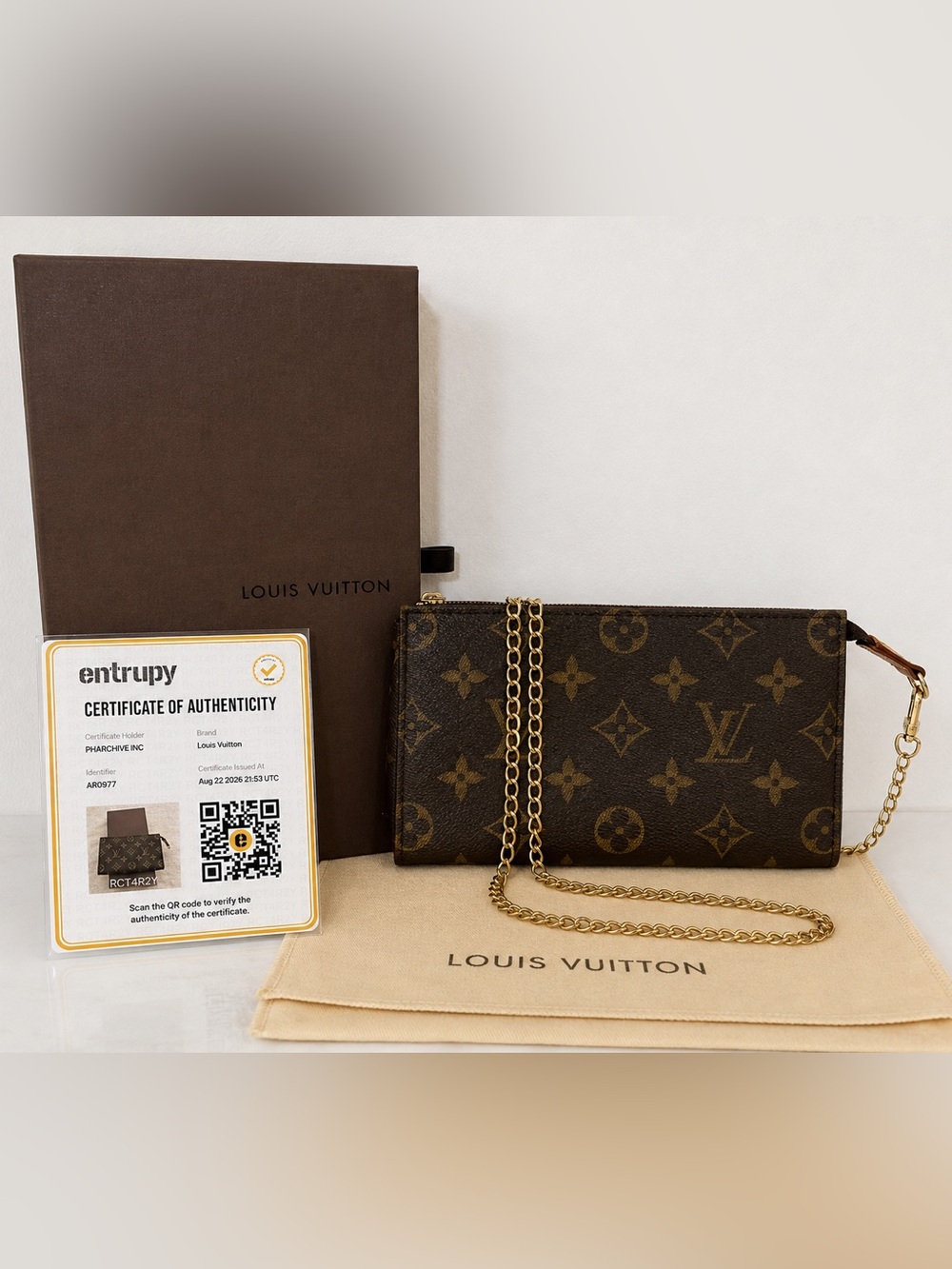 Louis Vuitton Vintage Monogram Petit Bucket Accessory Pouch 1997 + COA